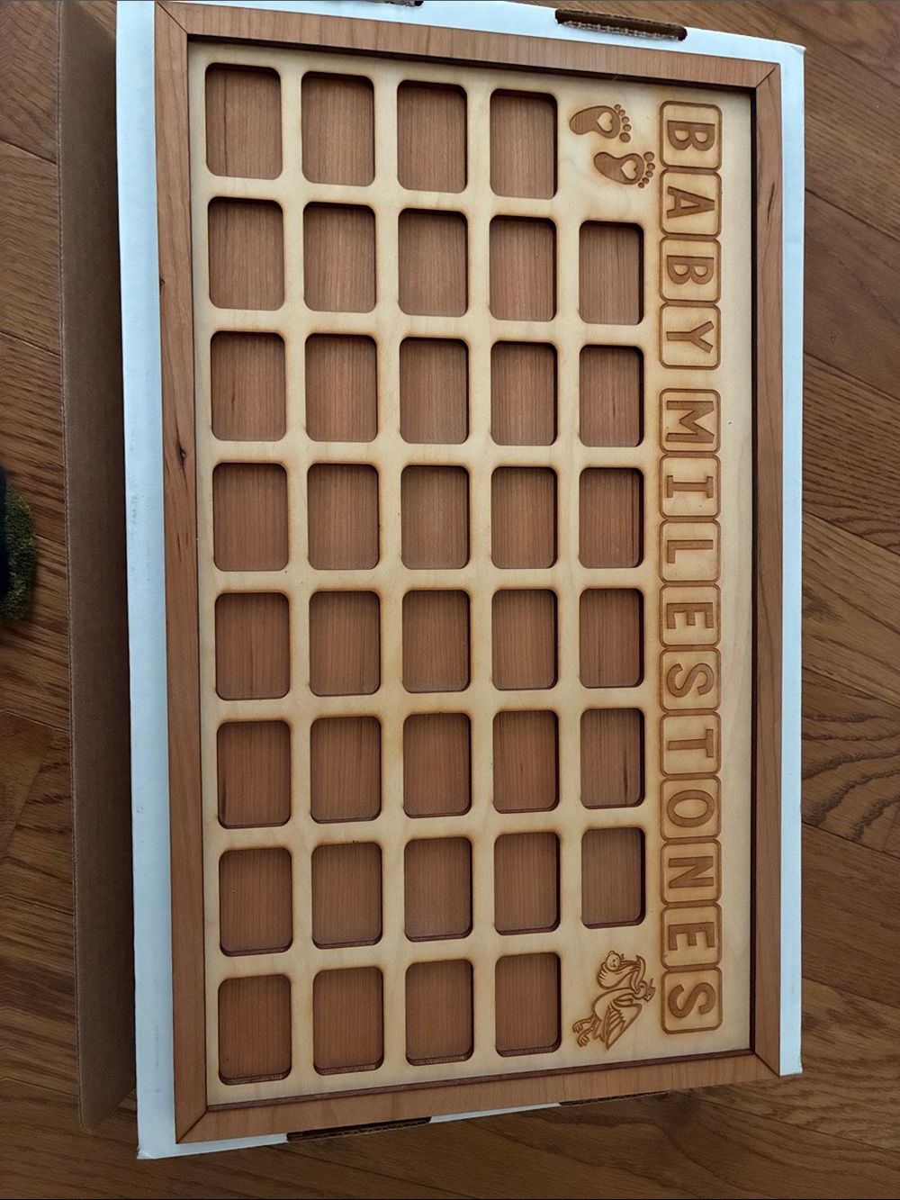 Natural Wood Baby Milestones Display